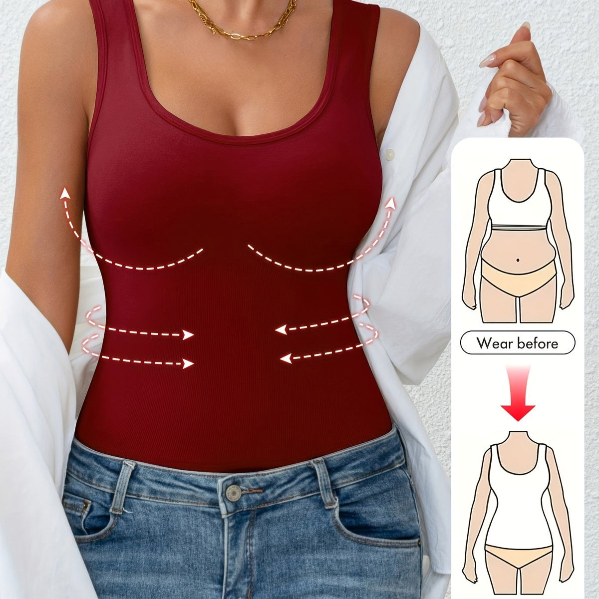 Anne™ | Shapewear top med mavekontrol