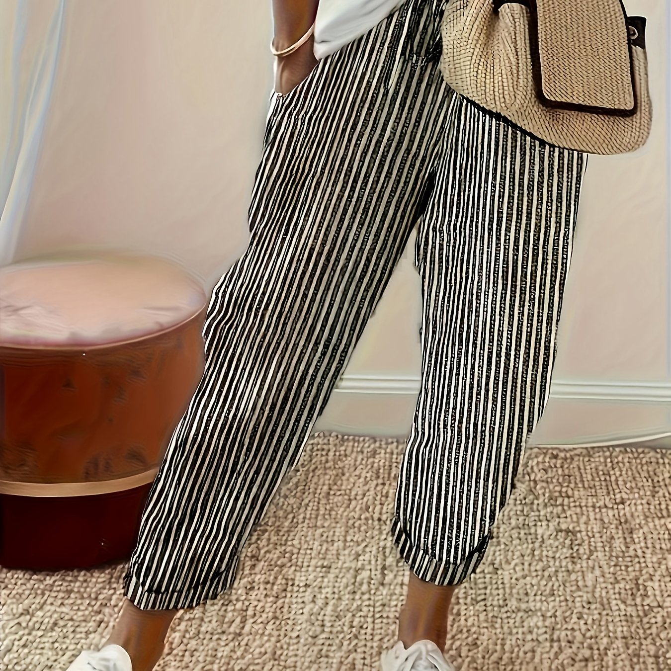 Maja™ | Stribet wide-leg bukser