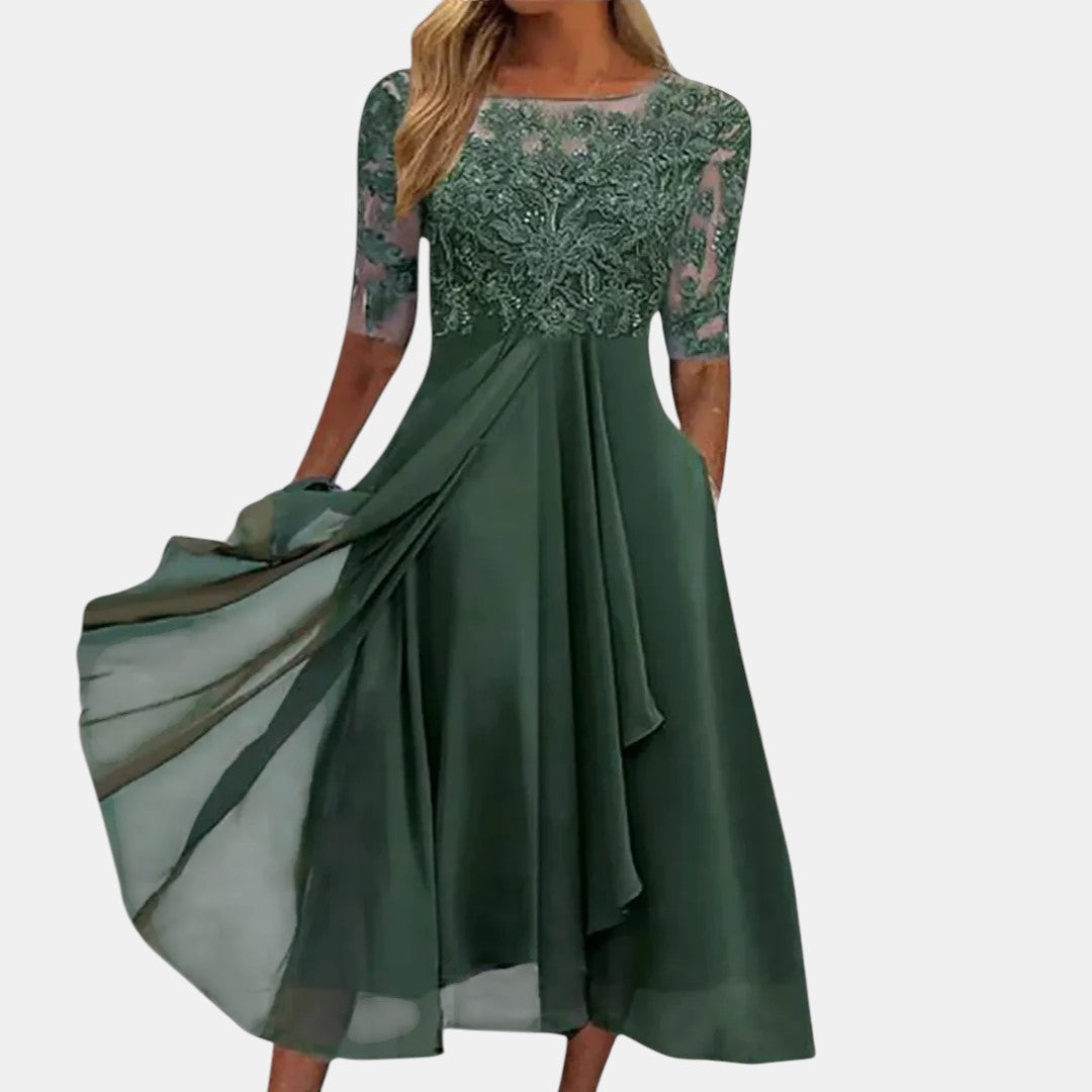 Katrine™ | Elegant kjole med fine blondedetaljer