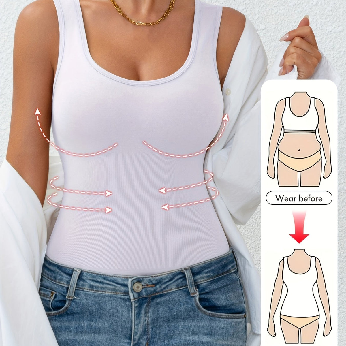 Anne™ | Shapewear top med mavekontrol