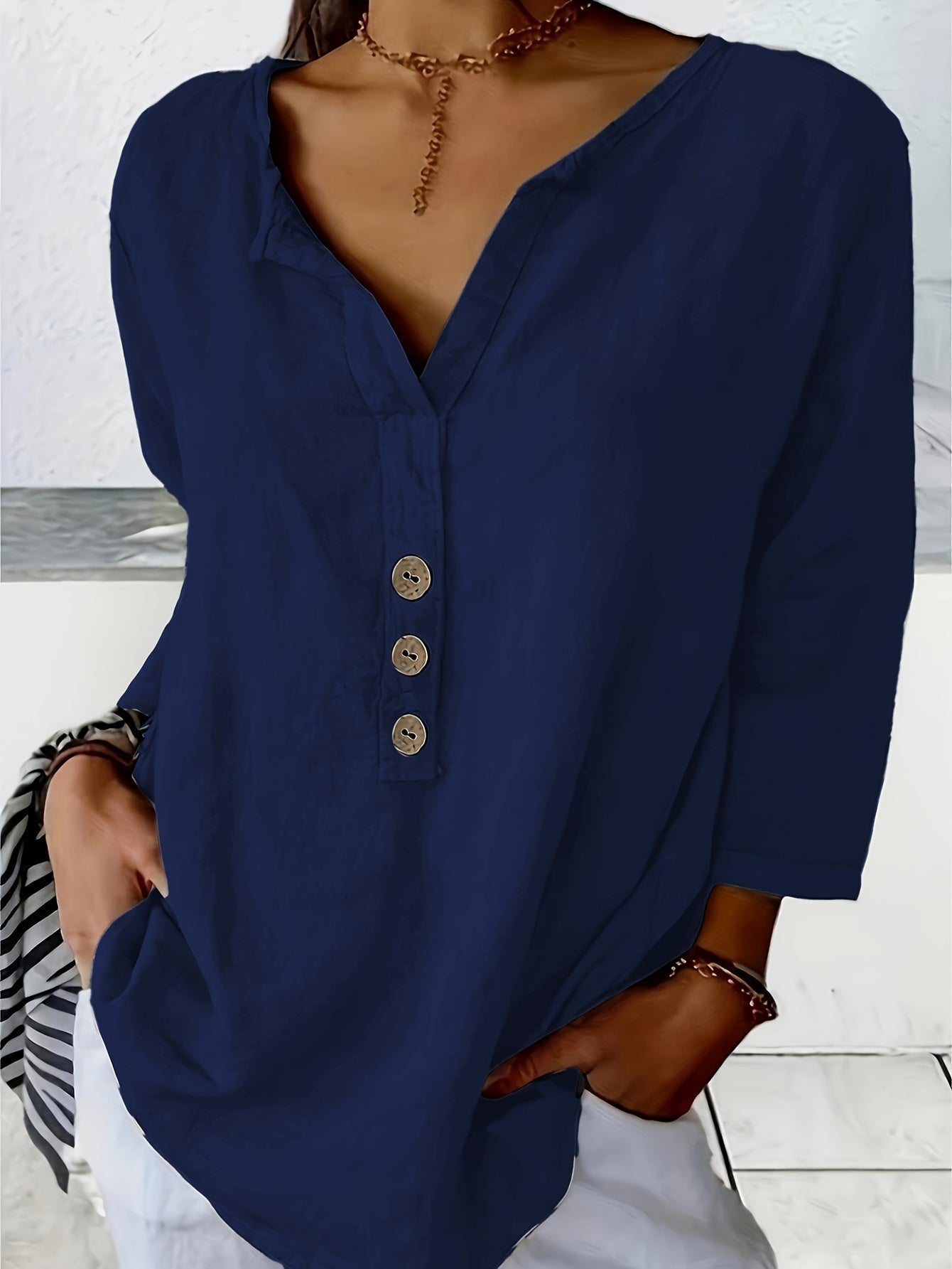 Frida™ | Oversized V-hals bluse