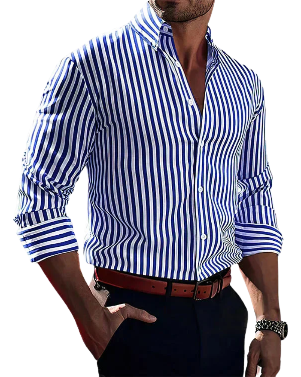 Mikkel™ | Elegant stribet skjorte