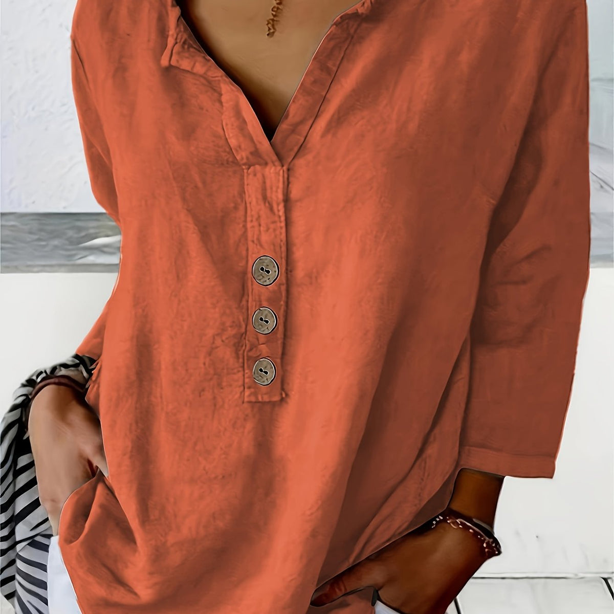 Frida™ | Oversized V-hals bluse