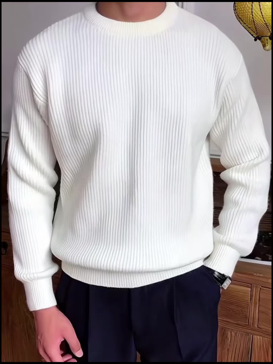 Henrik™ | Ribbet striktrøje