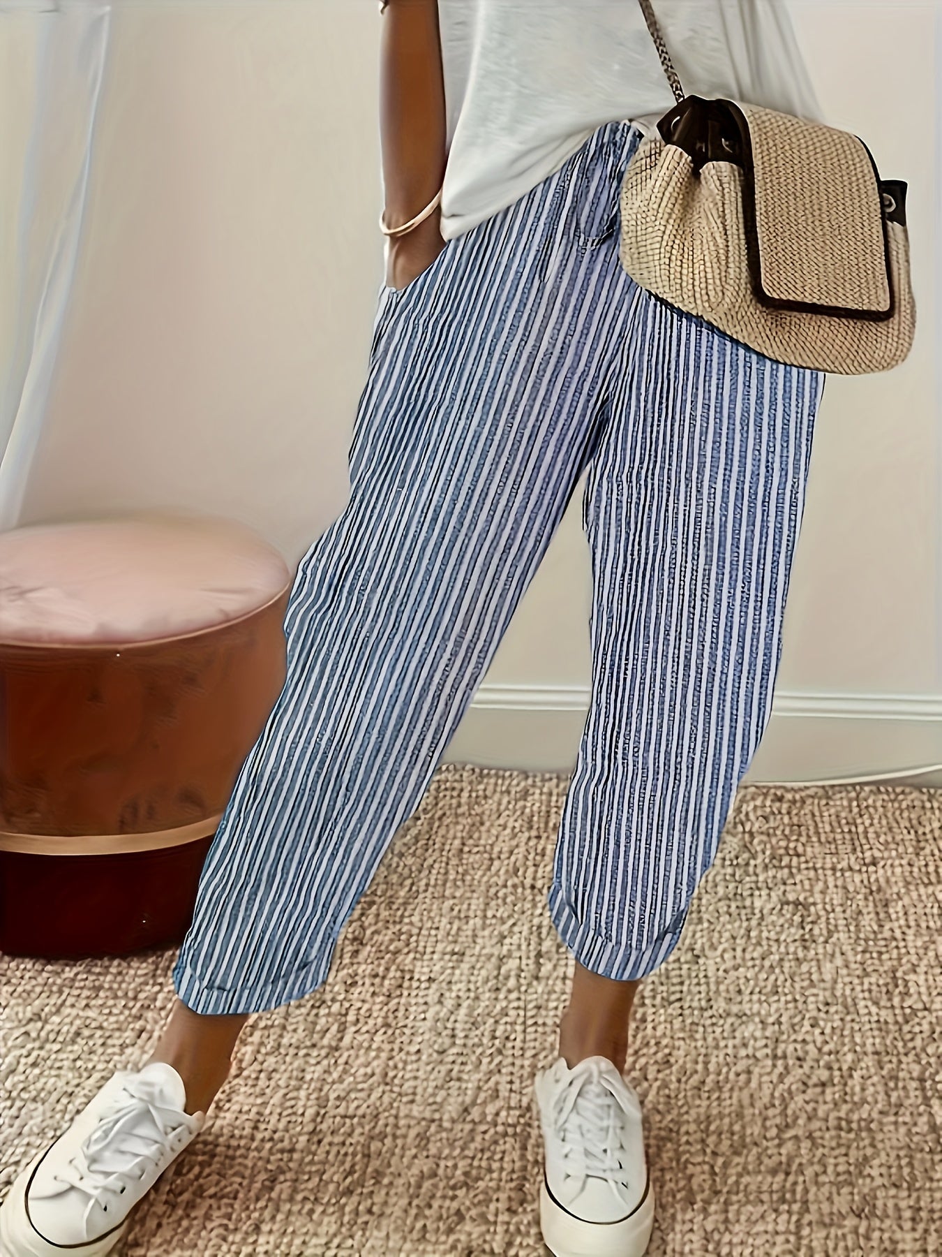Maja™ | Stribet wide-leg bukser