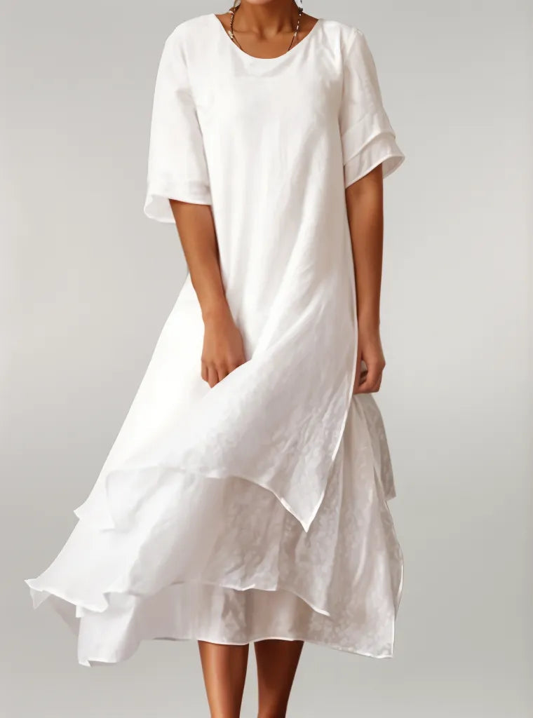 Bodil | Elegant lang bomuldskjole