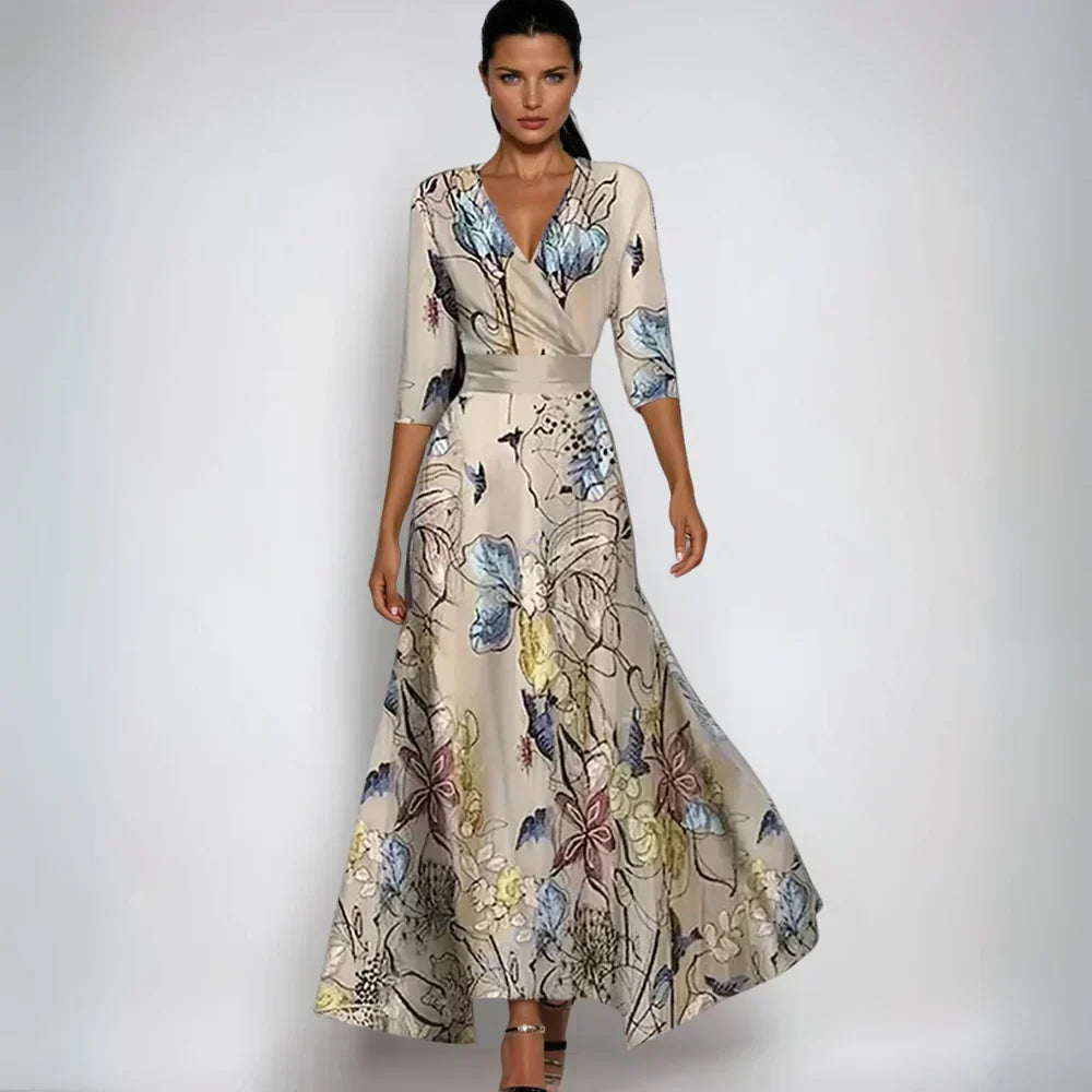 Isabella | Stilfuld Blomstret Omslagskjole