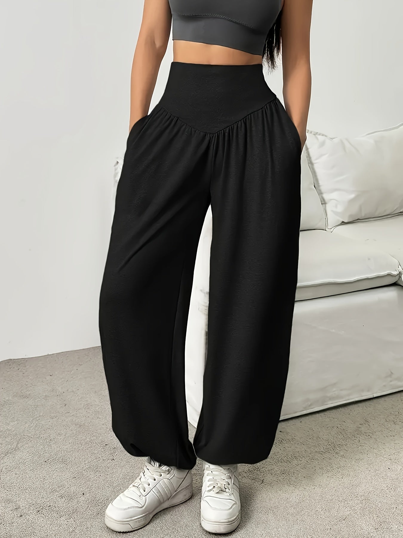 Mette™ | Højtaljede wide-leg joggers