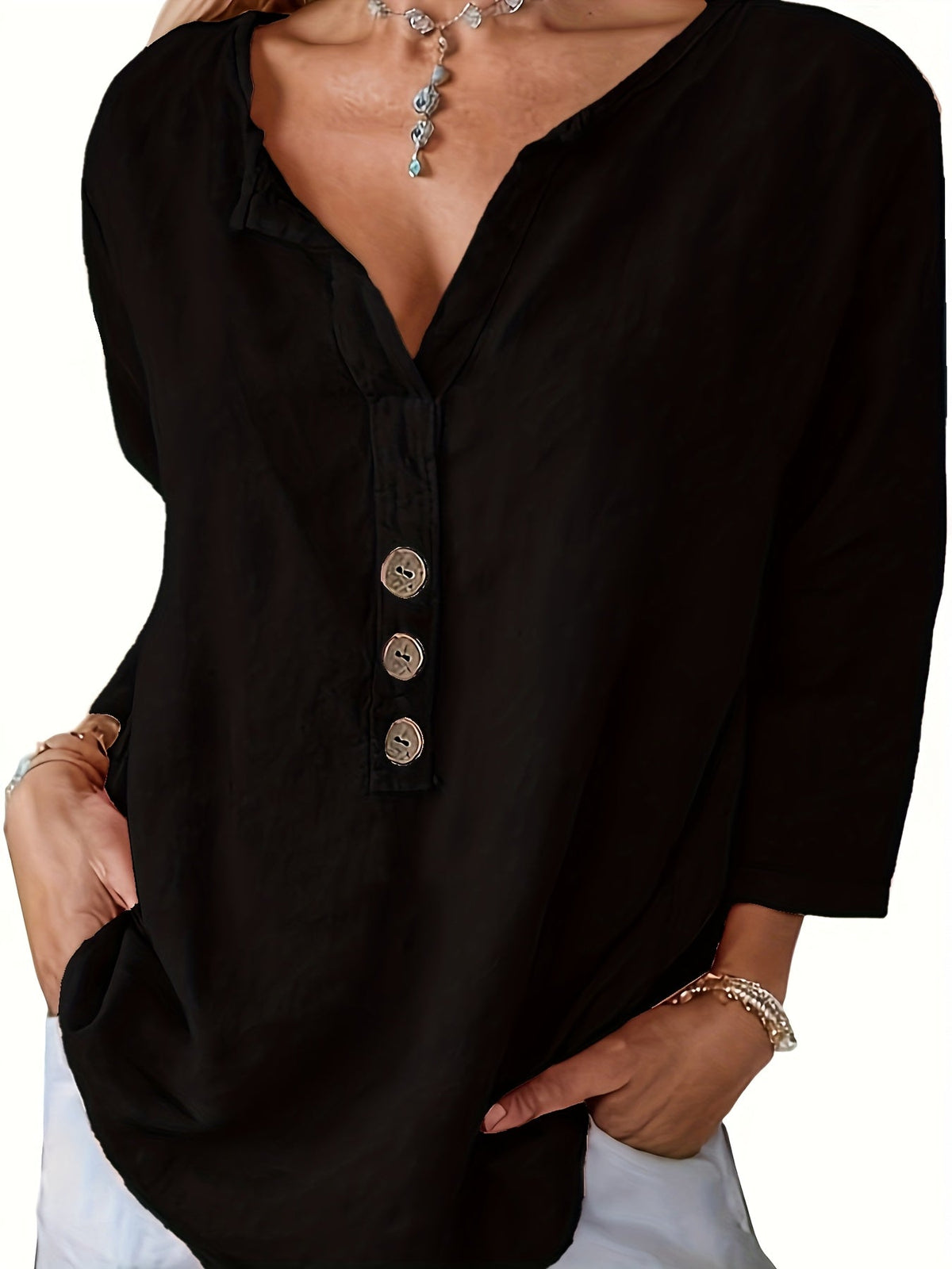 Frida™ | Oversized V-hals bluse