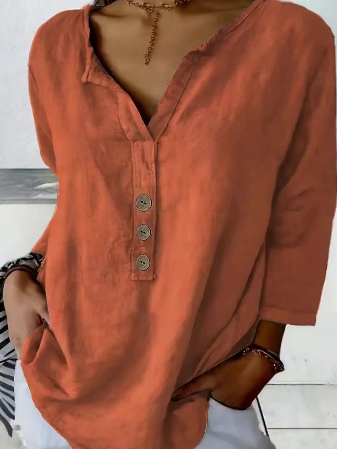 Frida™ | Oversized V-hals bluse