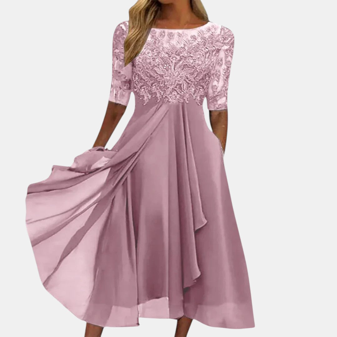 Katrine™ | Elegant kjole med fine blondedetaljer