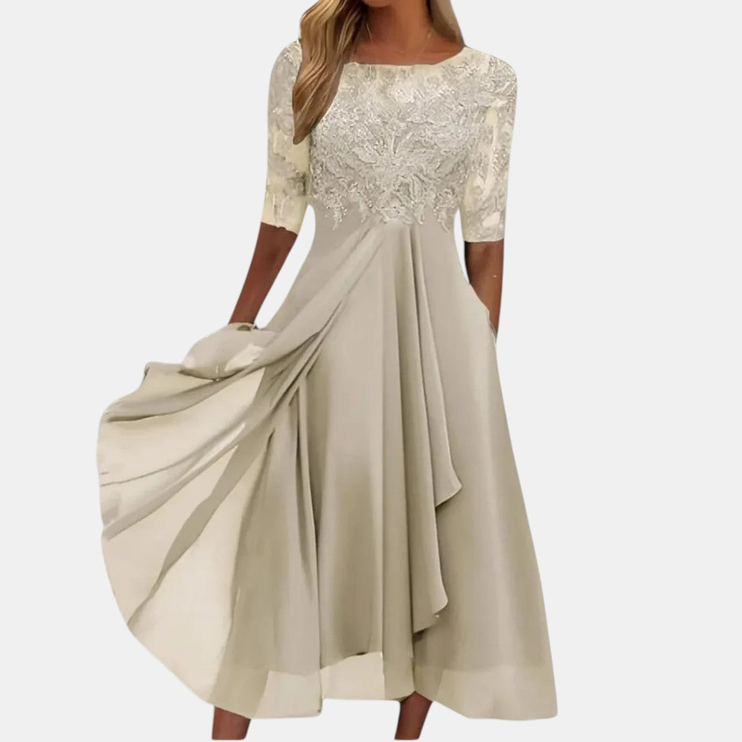 Katrine™ | Elegant kjole med fine blondedetaljer