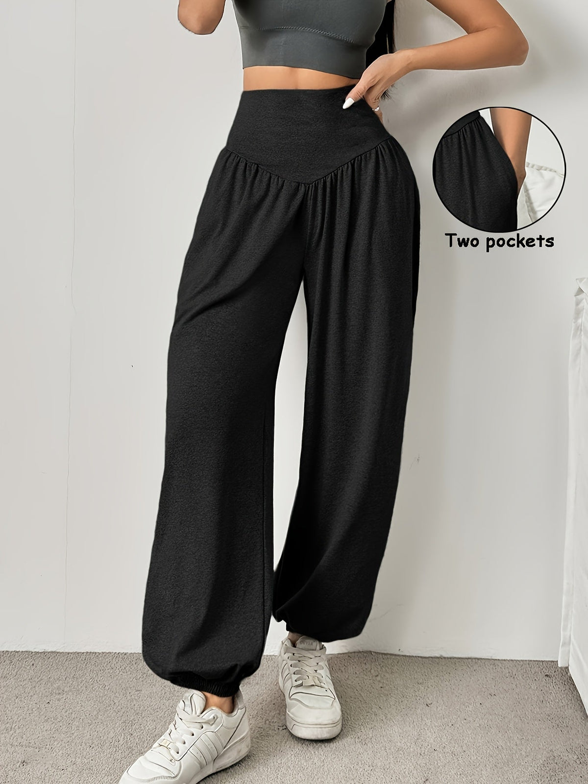 Mette™ | Højtaljede wide-leg joggers