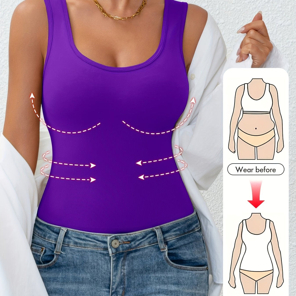 Anne™ | Shapewear top med mavekontrol
