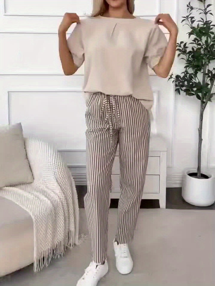 Maja™ | Stribet wide-leg bukser