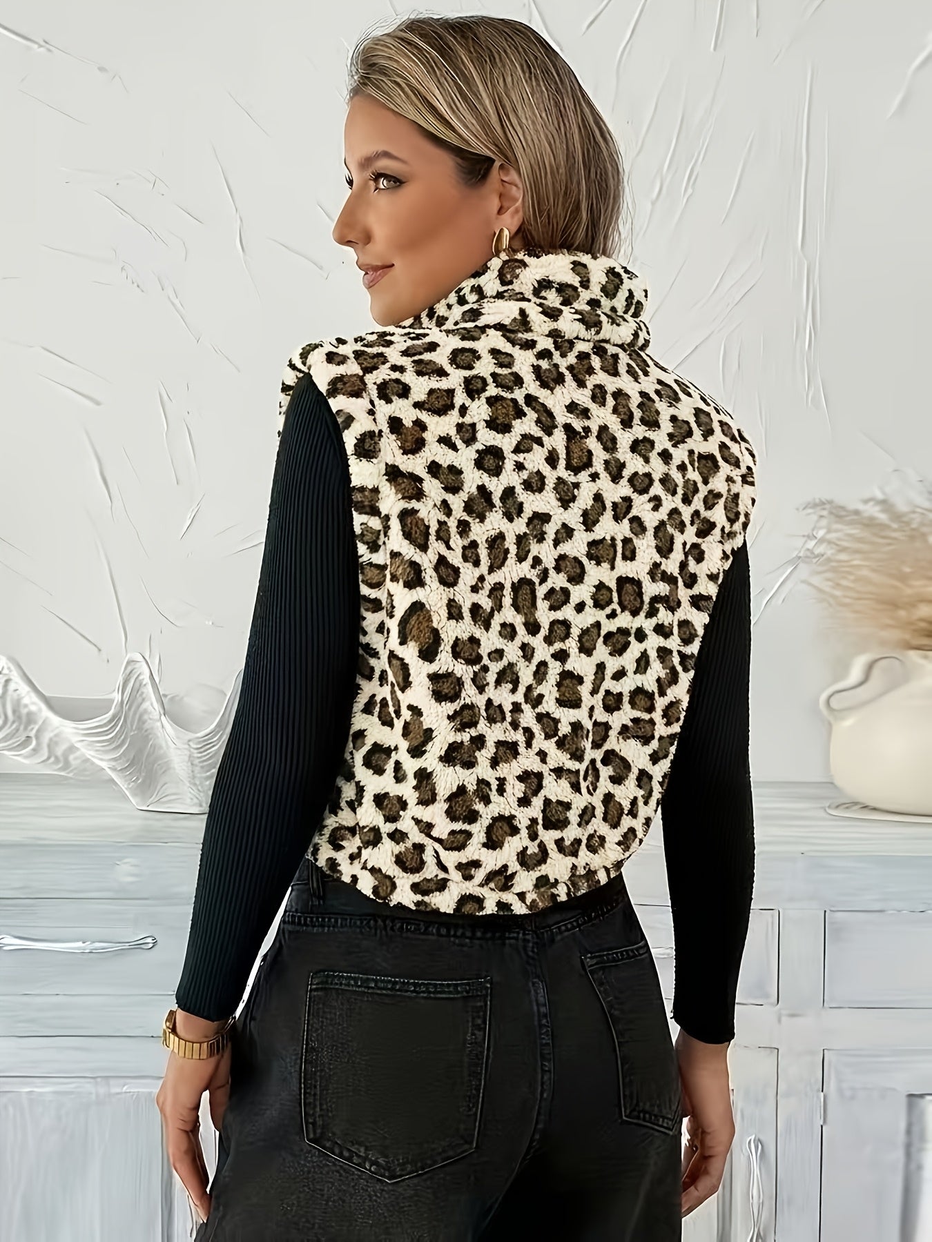 Mette™ | Blød teddyvest med lynlås