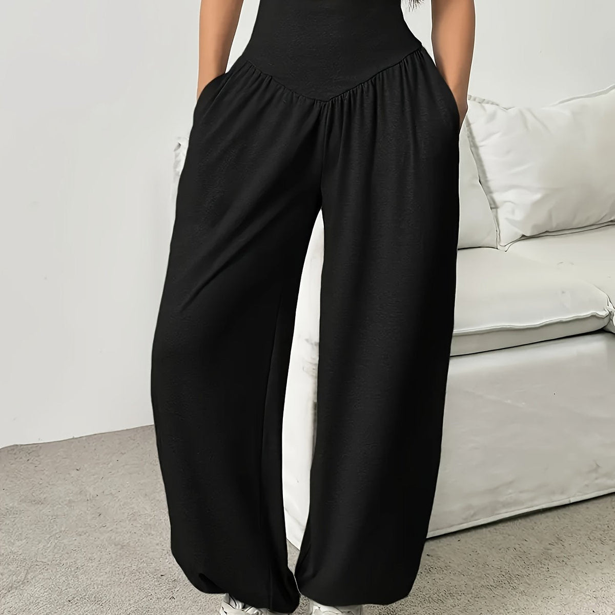 Mette™ | Højtaljede wide-leg joggers