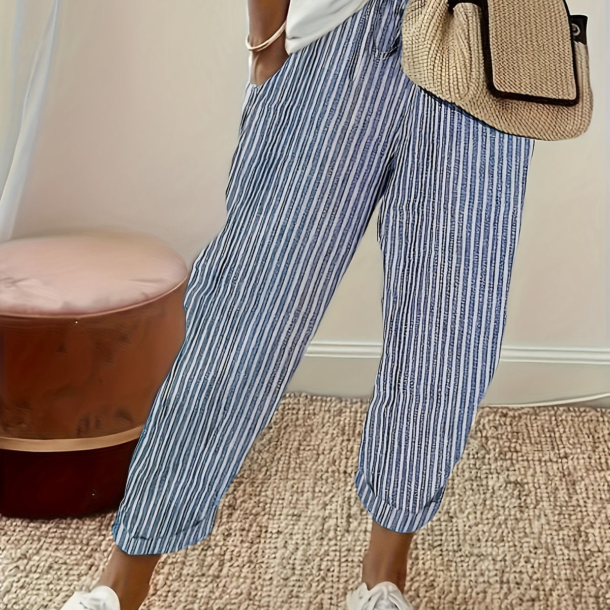 Maja™ | Stribet wide-leg bukser