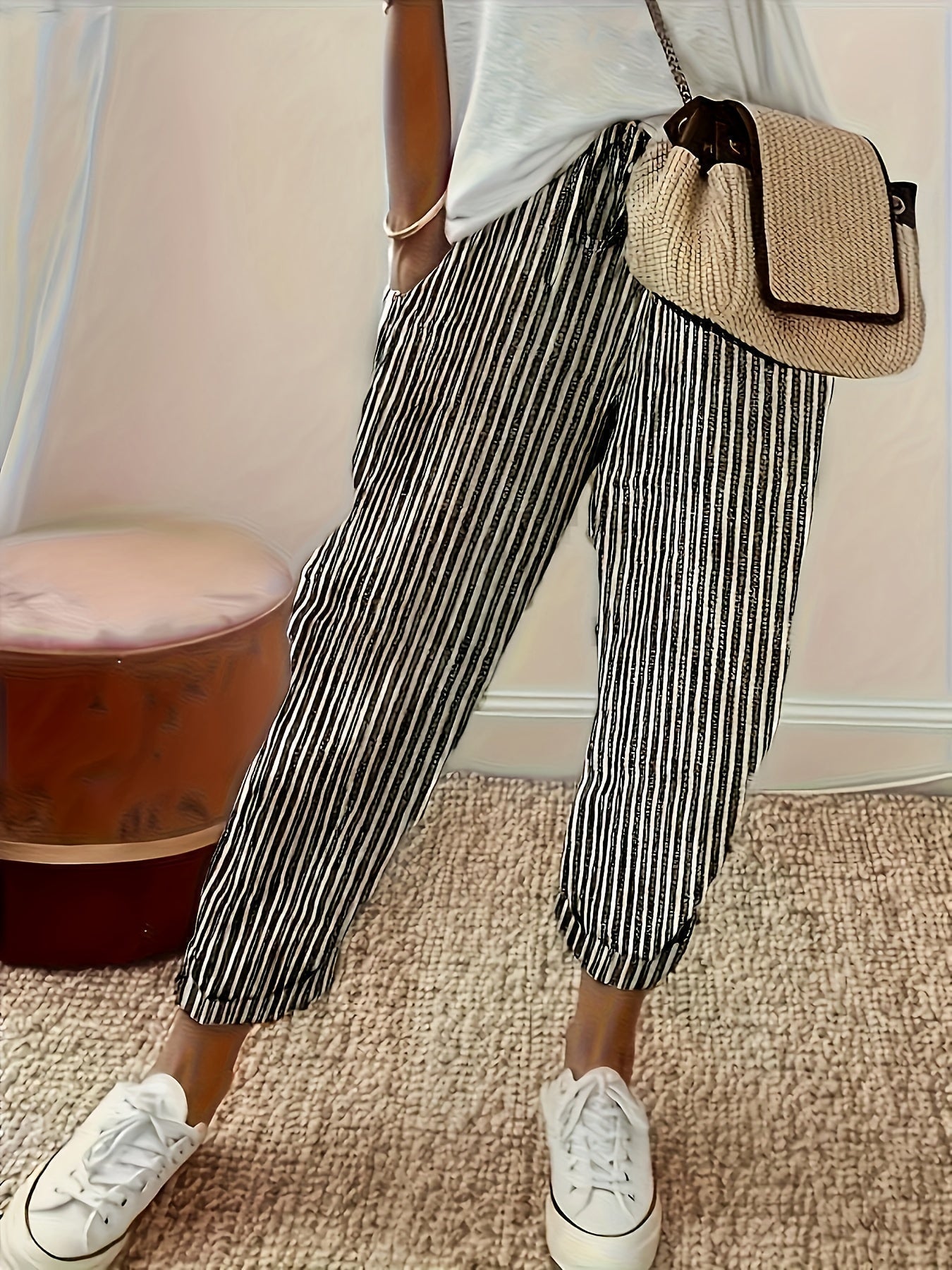 Maja™ | Stribet wide-leg bukser