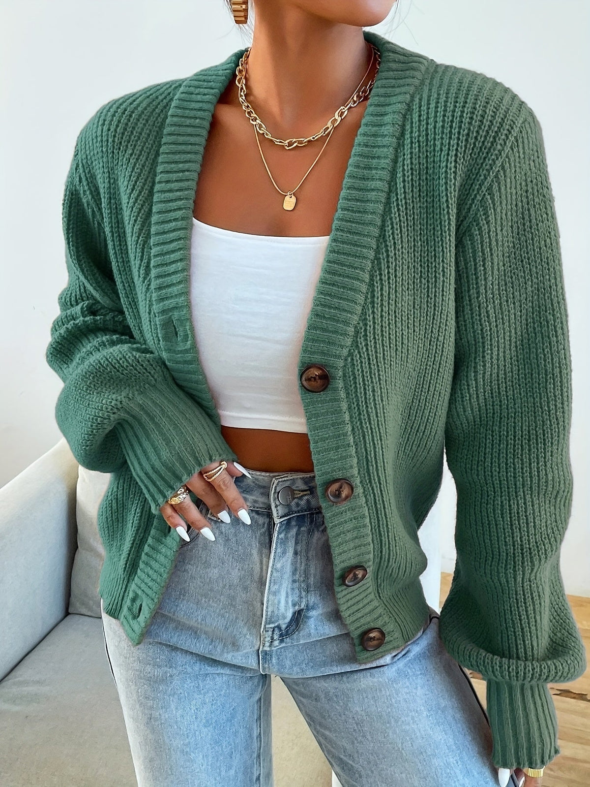 Lone™ | Elegant cardigan med knapper