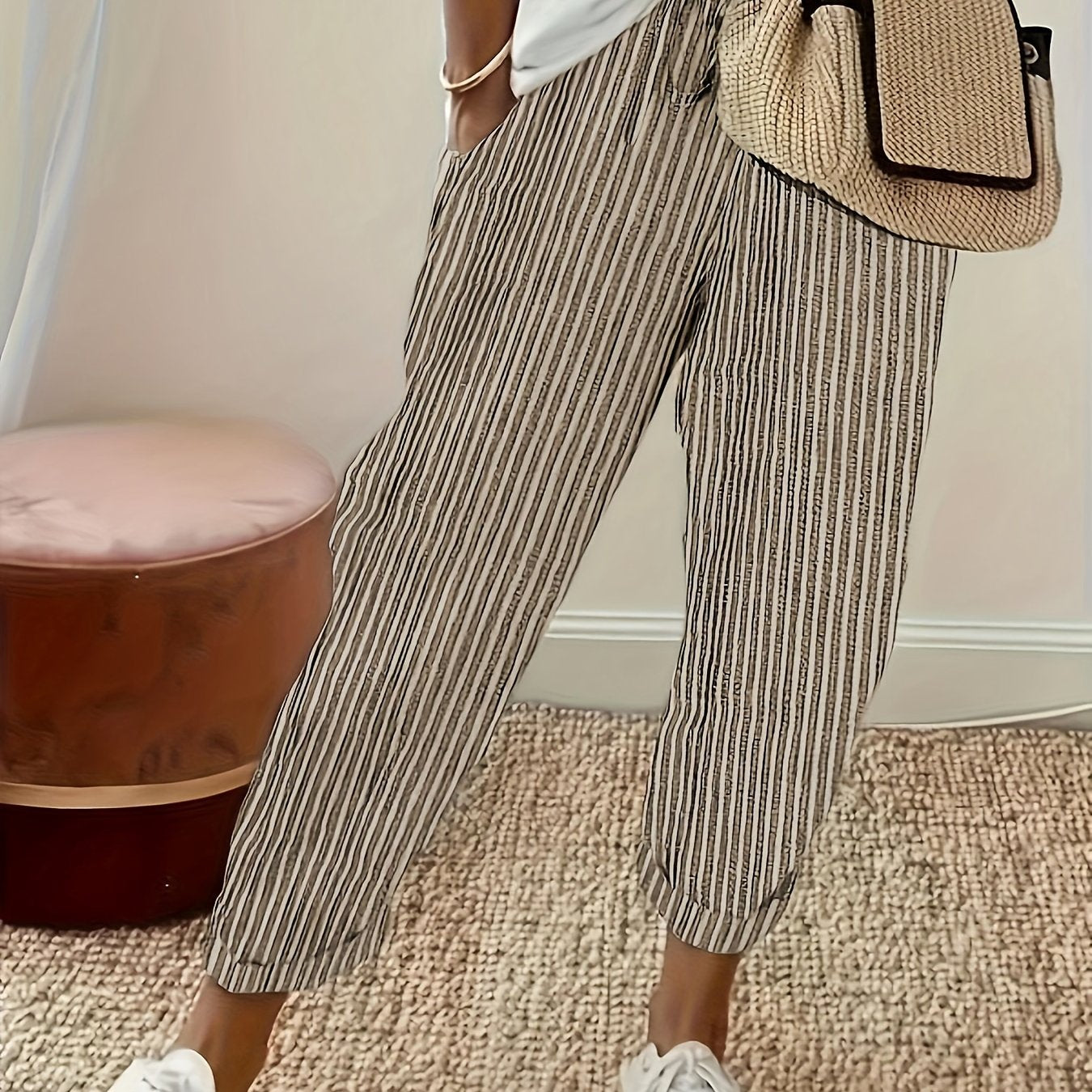 Maja™ | Stribet wide-leg bukser