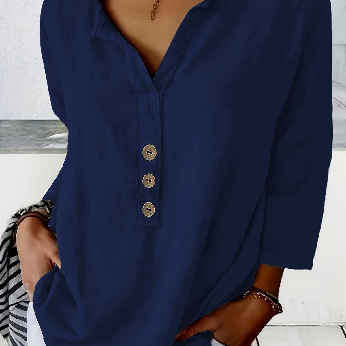 Frida™ | Oversized V-hals bluse