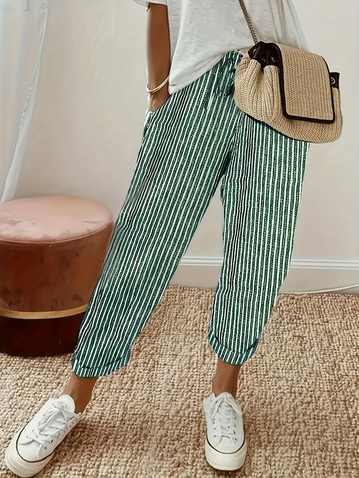 Maja™ | Stribet wide-leg bukser