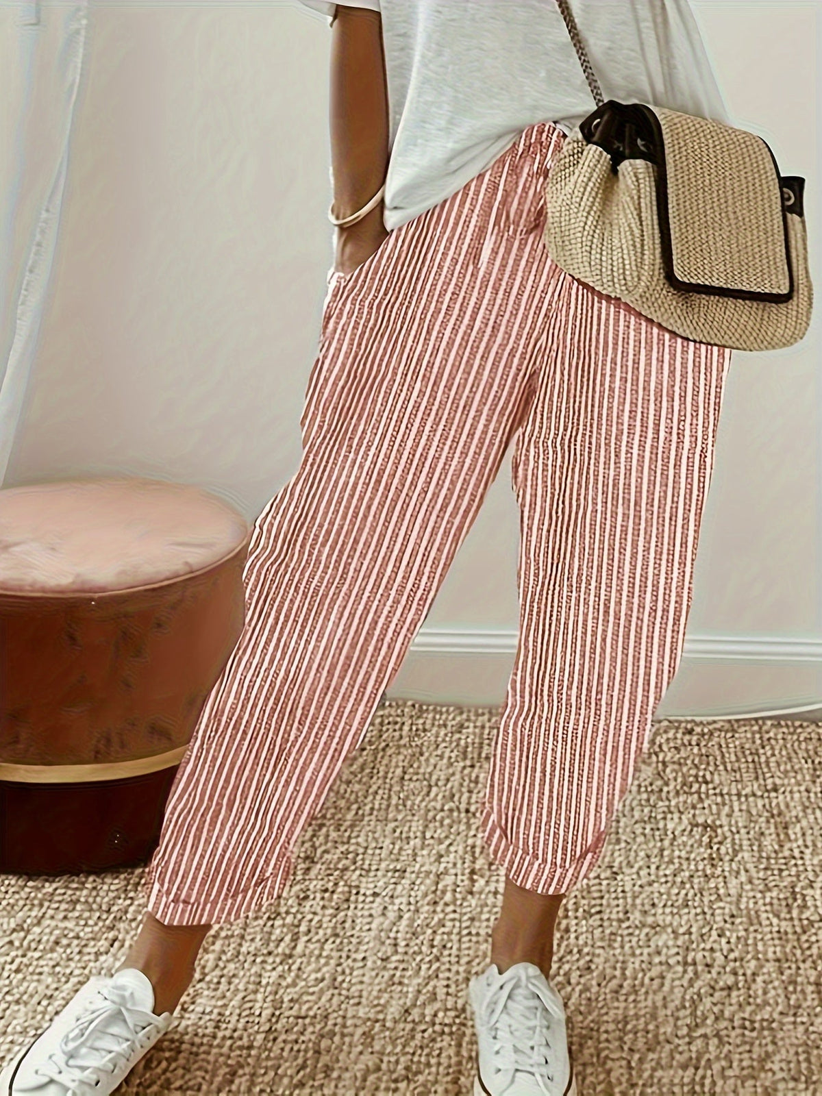 Maja™ | Stribet wide-leg bukser