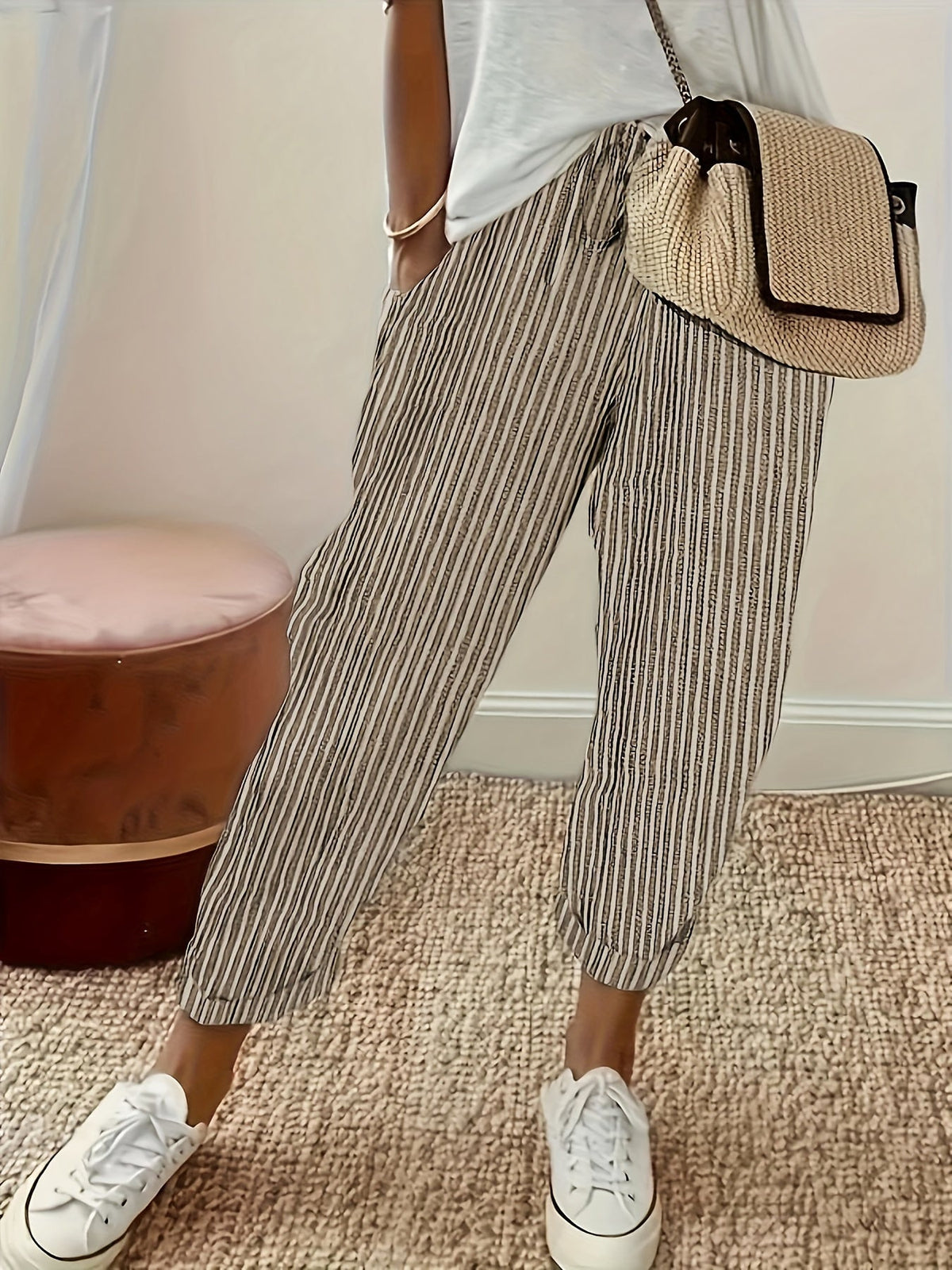 Maja™ | Stribet wide-leg bukser