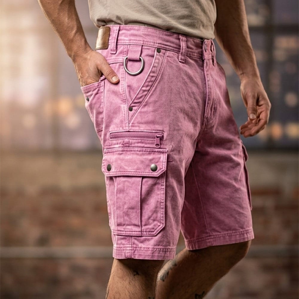 Mads™ | Funktionelle denim cargo-shorts