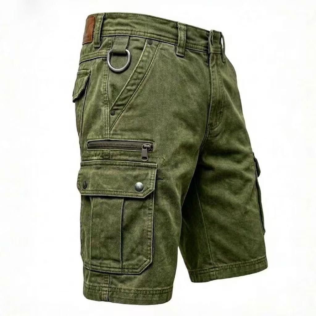 Mads™ | Funktionelle denim cargo-shorts